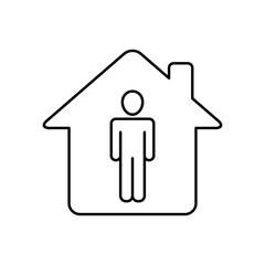 Home isolation icon line style
