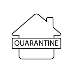 Quarantine, home isolation icon line style