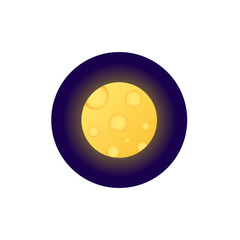 Moon flat style vector icon