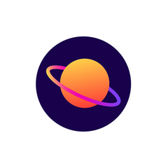 Planet flat style vector icon