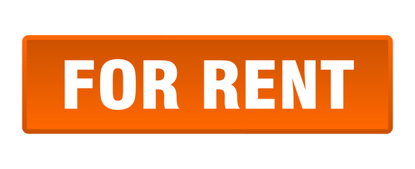 for rent button. for rent square orange push button