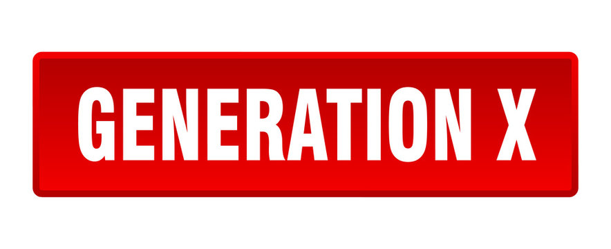 generation x button. generation x square red push button