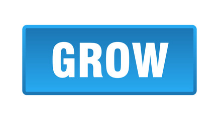 Fototapeta premium grow button. grow square blue push button