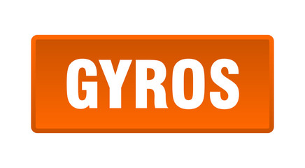 gyros button. gyros square orange push button
