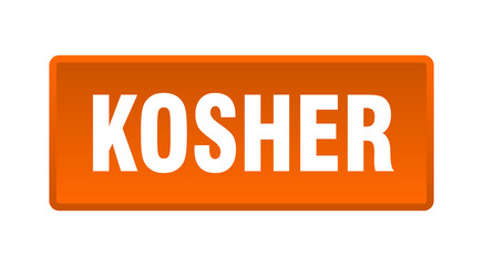 kosher button. kosher square orange push button