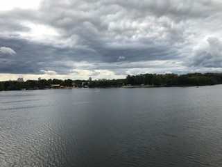 clouds over lake