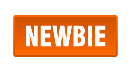 newbie button. newbie square orange push button