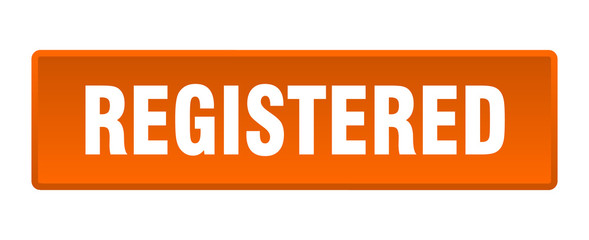 registered button. registered square orange push button