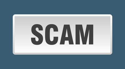 scam button. scam square white push button