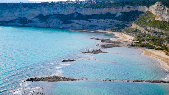 Kourion beach and mediterranean sea