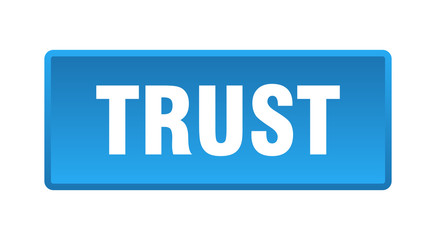 trust button. trust square blue push button