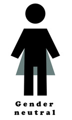 A sign for the toilet, both male and female as Gender