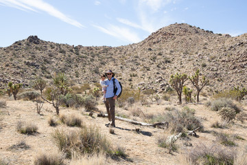 Fototapeta premium Father and Daughter in Desert Landscape