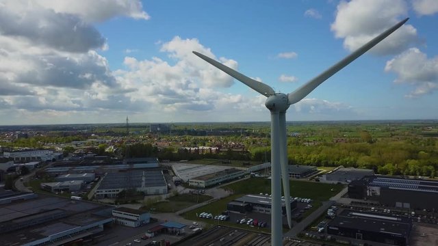 Flight over wind turbin in Belgium