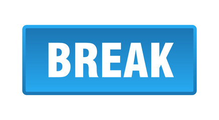 break button. break square blue push button