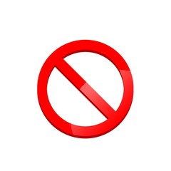 No sign, empty ban sign, forbidden sign or red no symbol icon flat on isolated white background. EPS 10 vector