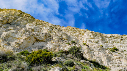 Fototapeta na wymiar White rocks at Mediterrian Sea