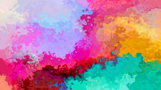 abstract animated twinkling stained background full HD seamless loop video - watercolor splotch liquid effect - color neon vibrant rainbow spectrum - hot pink magenta mint green blue orange purple