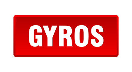 gyros button. gyros square red push button