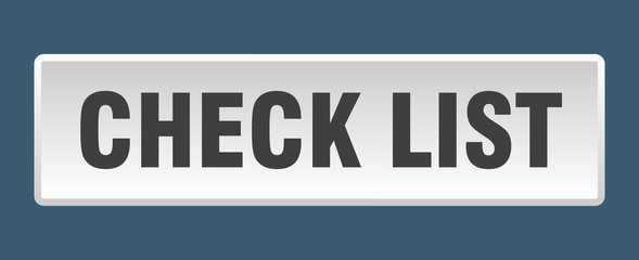 check list button. check list square white push button