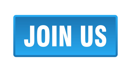 join us button. join us square blue push button