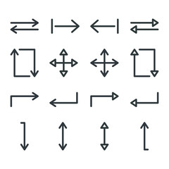 Arrows line icon set