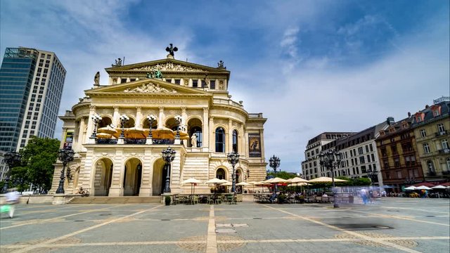 The original opera house in Frankfurt is now the Alte Oper (Old Opera), a concert hall and former opera house in Frankfurt am Main, Germany. time lapse hyperlpase video