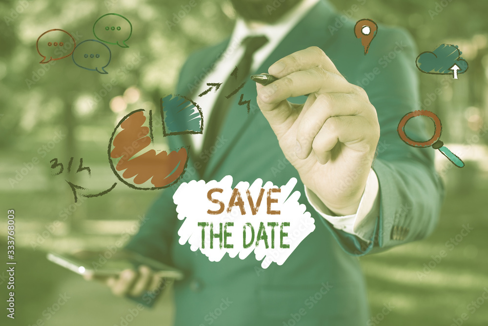 Poster conceptual hand writing showing save the date. concept meaning organizing events well make day speci