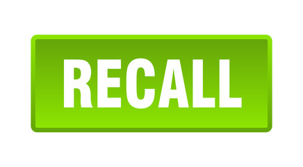 recall button. recall square green push button