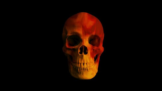 Fire Flames Skull Eats Viewer POV