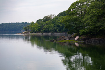 Fototapeta na wymiar Coastal Maine waters near Brunswick