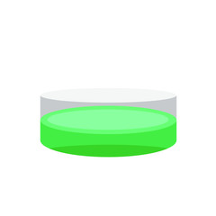 Petri Dish with green chemical vector illustration