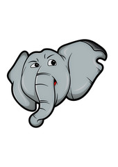 Illustration of Emotion Cartoon elephant isolated on a white background