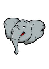 Illustration of Emotion Cartoon elephant isolated on a white background