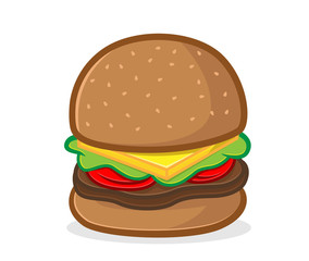 Burger mascot cartoon illustration