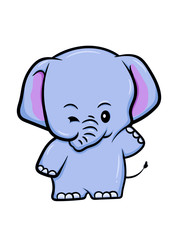 Mascot of Blue Elephant Isolated on white background, vector illustration