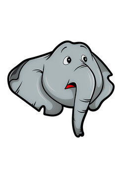 Illustration of Emotion Cartoon elephant isolated on a white background