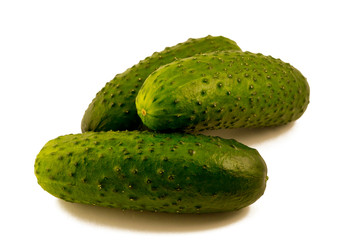 Cucumber on a white background.Fresh green cucumber.