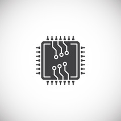Processor chip related icon on background for graphic and web design. Creative illustration concept symbol for web or mobile app