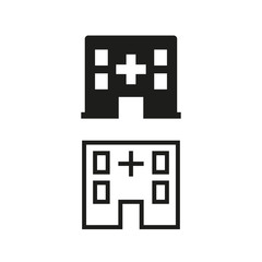 Obraz premium Hospital icon on white background.