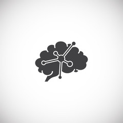 Fototapeta na wymiar Human brain related icon on background for graphic and web design. Creative illustration concept symbol for web or mobile app