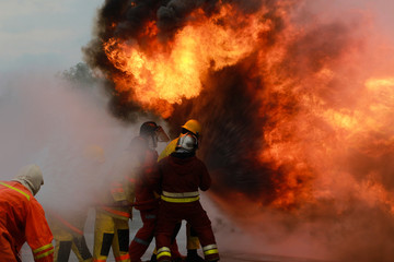 Firefighters training, The Employees Annual training Fire fighting.