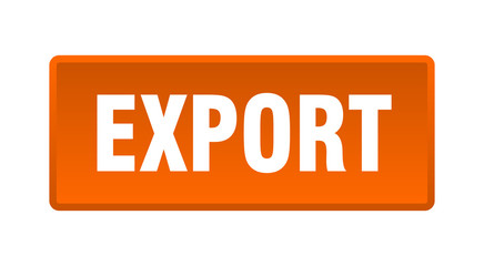 export button. export square orange push button