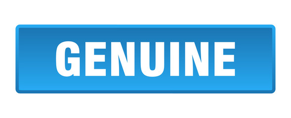 genuine button. genuine square blue push button