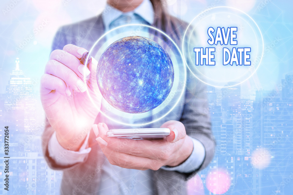 Poster text sign showing save the date. business photo text organizing events well make day special event o