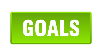 goals button. goals square green push button