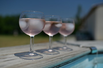 glass of white wine on table
