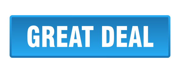 great deal button. great deal square blue push button