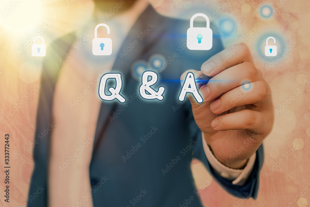 Poster text sign showing q and a. business photo text a period of time or an occasion when someone answers 