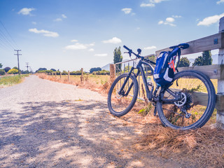 Obraz premium Bicycle on road Hauraki Rail Trail